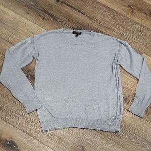 Banana Republic Gray Crewneck Silk Blend Minimalist Sweater Neutral Quiet Luxury